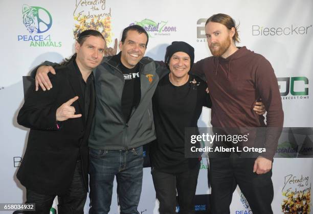 Vegan Black Metal Chef Brian Manowitz, Chef Vince Lia, Musician/artist Neil D'Monte and Chris Cooney of Vegan Zombie at Defending The Endangered...