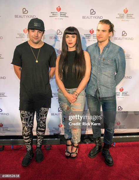 Neil Perry, Kimberly Perry, and Reid Perry of The Band Perry attend BeautyKind Unites: Concert for Causes at AT&T Stadium on March 25, 2017 in...