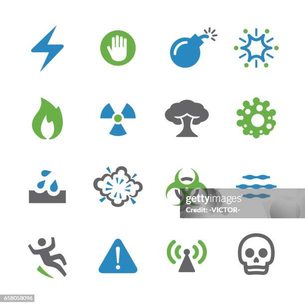 warning and danger icons - spry series - nuclear explosion icon stock illustrations