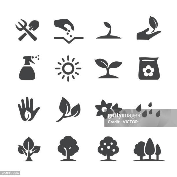 ilustraciones, imágenes clip art, dibujos animados e iconos de stock de creciendo los iconos - serie acme - horca artículos de jardín