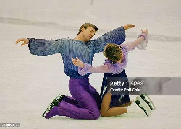 Jayne Torvill and Christopher Dean of Great Britain perform their Bolero routine in the Mixed Ice Dancing for the Ice Skating Gala on 22 February...