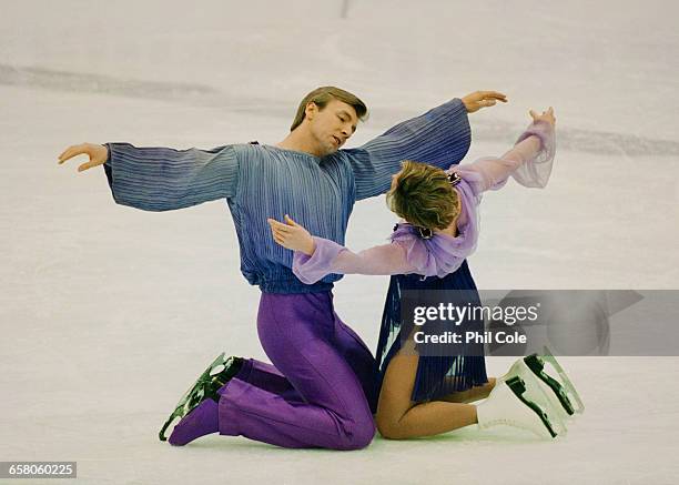 Jayne Torvill and Christopher Dean of Great Britain perform their Bolero routine in the Mixed Ice Dancing for the Ice Skating Gala on 22 February...