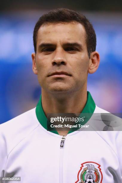 Rafael Marquez of Mexico attends the anthem ceremony prior the fifth round match between Mexico and Costa Rica as part of the FIFA 2018 World Cup...