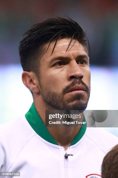 Oribe Peralta of Mexico attends the anthem ceremony prior the fifth round match between Mexico and Costa Rica as part of the FIFA 2018 World Cup...