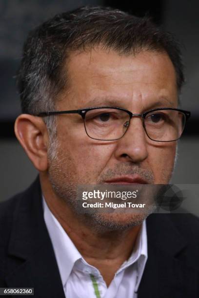 Juan Carlos Osorio coach of Mexico attends the anthem ceremony prior the fifth round match between Mexico and Costa Rica as part of the FIFA 2018...