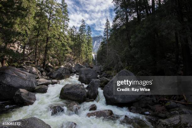 vernal falls from merced river - vernal falls stock pictures, royalty-free photos & images