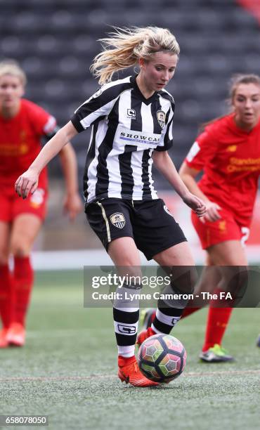Kirsty Linnett of Notts County Ladies during the SSE FA Women's Cup Sixth Round match at Select Security Stadium on March 26, 2017 in Widnes, England.
