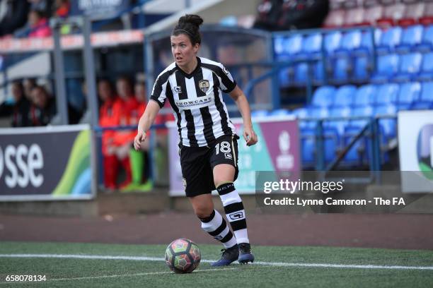 Leanne Crichton of Notts County Ladies during the SSE FA Women's Cup Sixth Round match at Select Security Stadium on March 26, 2017 in Widnes,...