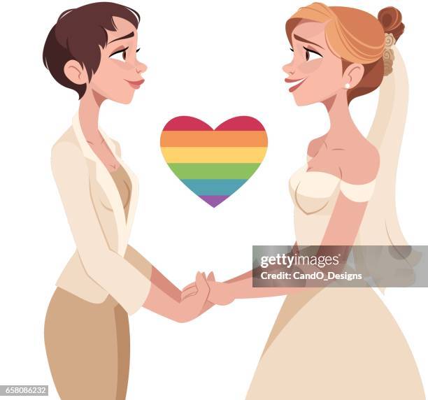 lesbian wedding - persona gay stock illustrations