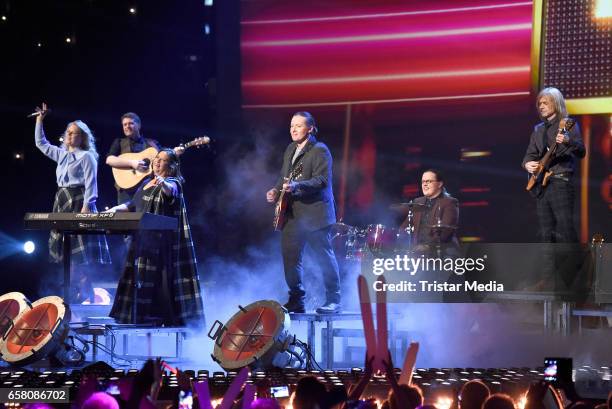 Joey Kelly, Angelo Kelly, Kathy Kelly, Patricia Kelly, Jimmy Kelly and John Kelly of the band 'The Kelly Family' perform during the show...