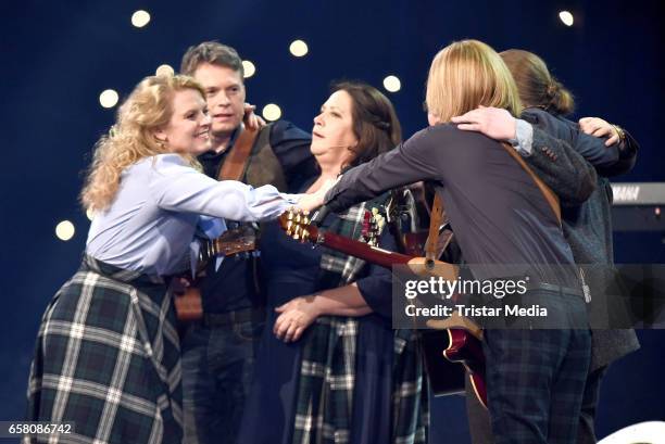 Joey Kelly, Angelo Kelly, Kathy Kelly, Patricia Kelly, Jimmy Kelly and John Kelly of the band 'The Kelly Family' perform during the show...