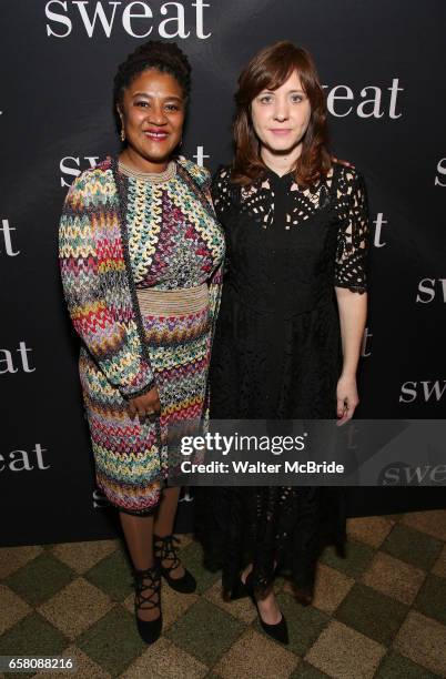 Lynn Nottage and Kate Whoriskey attend the Broadway Opening Night Production of "Sweat" at studio 54 Theatre on March 26, 2017 in New York City