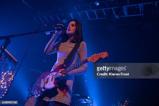 Theresa Wayman of Warpaint performs at Vicar Street on March 26, 2017 in Dublin, Ireland.