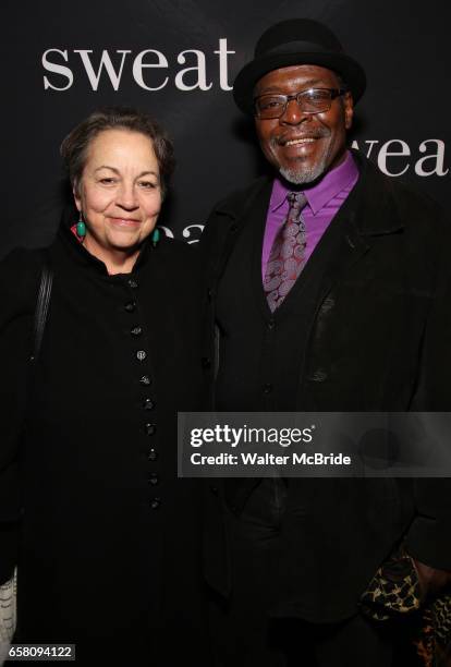 Deborah Brevoort and Chuck Cooper attend the Broadway Opening Night Production of "Sweat" at studio 54 Theatre on March 26, 2017 in New York City