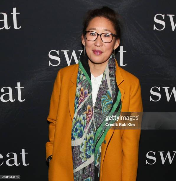 Sandra Oh attends "Sweat" Broadway Opening Night at Studio 54 on March 26, 2017 in New York City.