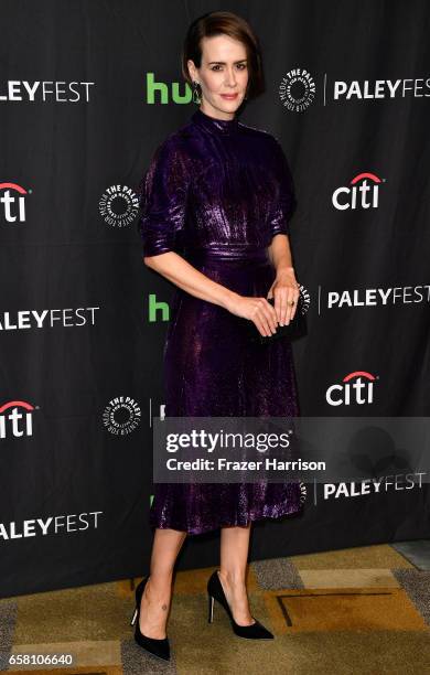 Actress Sarah Paulson attends The Paley Center For Media's 34th Annual PaleyFest Los Angeles "American Horror Story "Roanoke" screening and panel at...