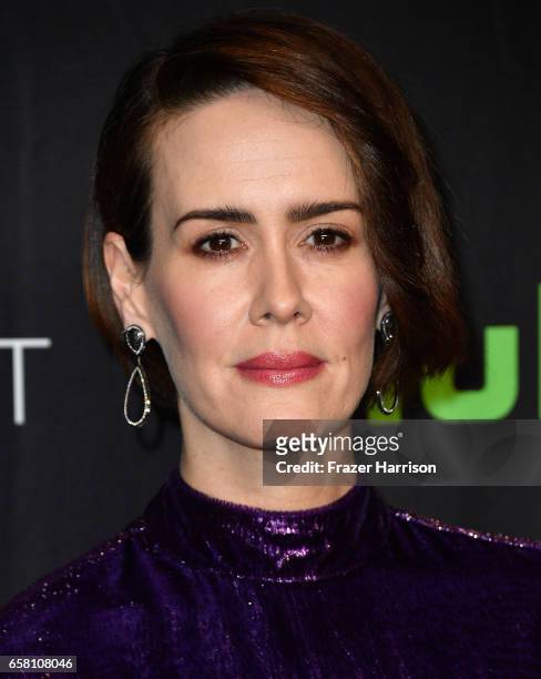 Actress Sarah Paulson attends The Paley Center For Media's 34th Annual PaleyFest Los Angeles "American Horror Story "Roanoke" screening and panel at...