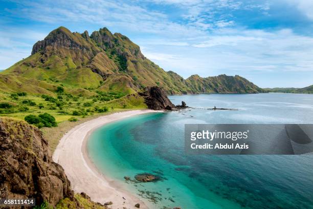 padar island - the icon of komodo national park - labuan bajo in flores island- east nusa tenggara - indonesia - indonesia stock pictures, royalty-free photos & images