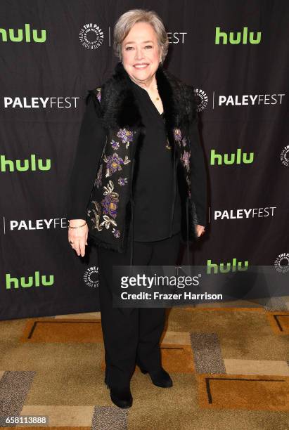 Actress Kathy Bates attends The Paley Center For Media's 34th Annual PaleyFest Los Angeles "American Horror Story "Roanoke" screening and panel at...