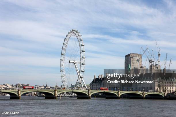 westminster view - millennium wheel stock pictures, royalty-free photos & images