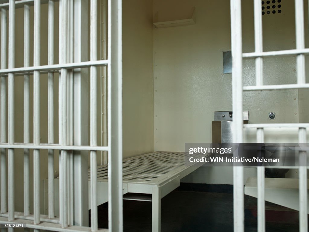 Open door to prison cell