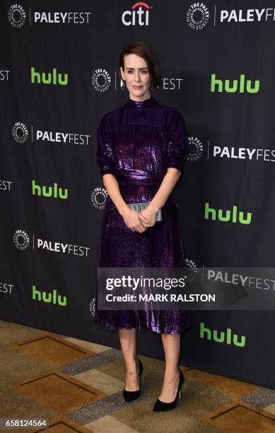 Actress Sarah Paulson arrives for the Paley Center For Media's 34th Annual PaleyFest Los Angeles "American Horror Story "Roanoke" screening at the...