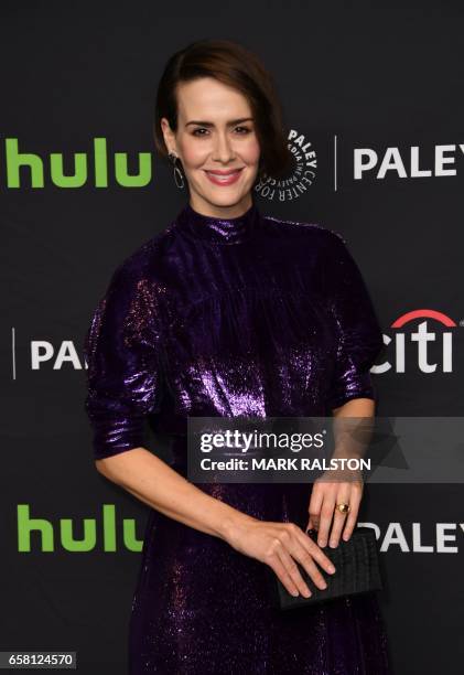 Actress Sarah Paulson arrives for the Paley Center For Media's 34th Annual PaleyFest Los Angeles "American Horror Story "Roanoke" screening at the...