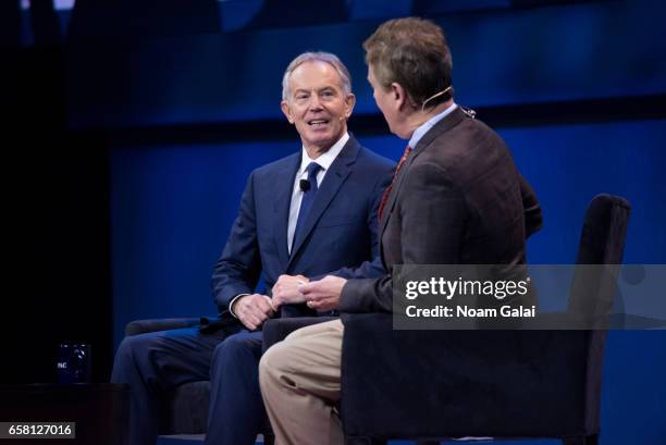 Former British Prime Minister Tony Blair speaks onstage at the AIPAC 2017 Convention on March 26, 2017 in Washington, DC.