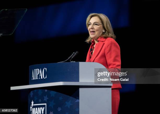 President of AIPAC Lillian Pinkus speaks onstage at the AIPAC 2017 Convention on March 26, 2017 in Washington, DC.