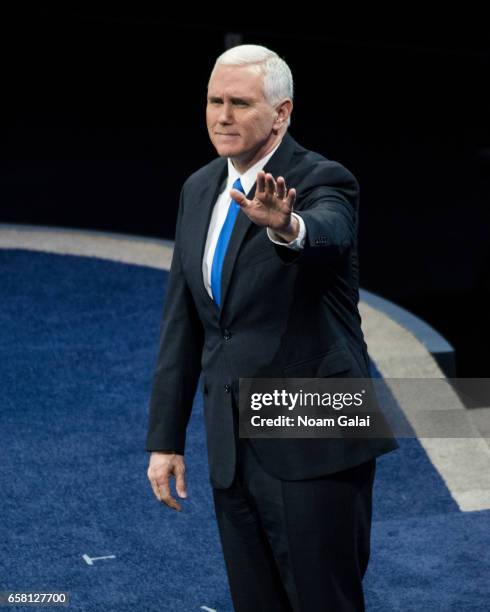 Vice President Mike Pence speaks onstage at the AIPAC 2017 Convention on March 26, 2017 in Washington, DC.