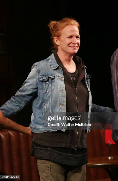 Johanna Day during curtain call bows for the Broadway Opening Night of "Sweat" at Studio 54 on March 26, 2017 in New York City.