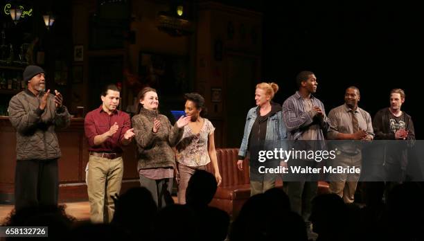 John Earl Jelks, Carlo Alban, Alison Wright, Michelle Wilson, Johanna Day, Khris Davis, Lance Coadie Williams and Will Pullen during curtain call...