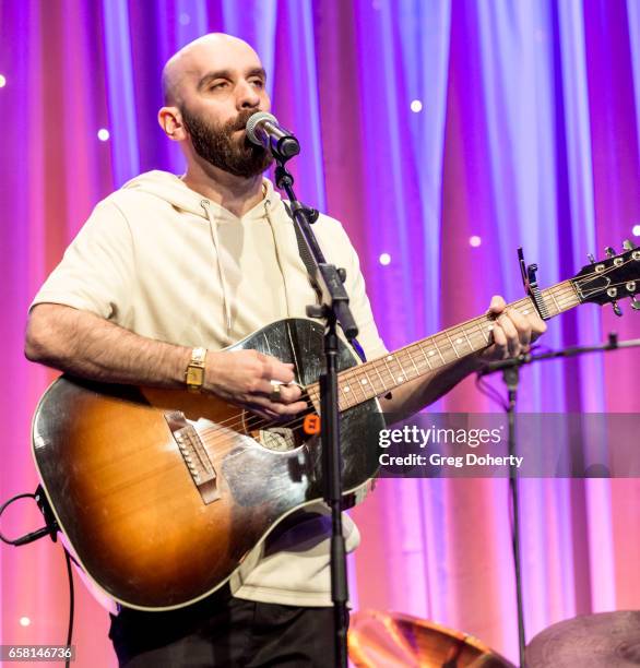 Ambassadors Sam Harris, performs at the 35th Annual Silver Circle Gala at The Beverly Hilton Hotel on March 26, 2017 in Beverly Hills, California.