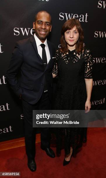 Daniel Breaker and Kate Whoriskey attend the after party for the Broadway Opening Night of "Sweat" at Brasserie 8 1/2 on March 26, 2017 in New York...