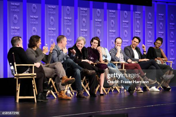 Tim Stack, Brad Falchuk, Tim Minear, Kathy Bates, Sarah Paulson, Cuba Gooding Jr., Denis O'Hare, Cheyenne Jackson and Adina Porter attend The Paley...