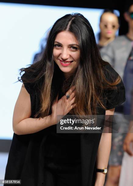 Designer Armine Ohanyan walks the runway at Vancouver Fashion Week Fall/Winter 2017 at Chinese Cultural Centre of Greater Vancouver on March 26, 2017...