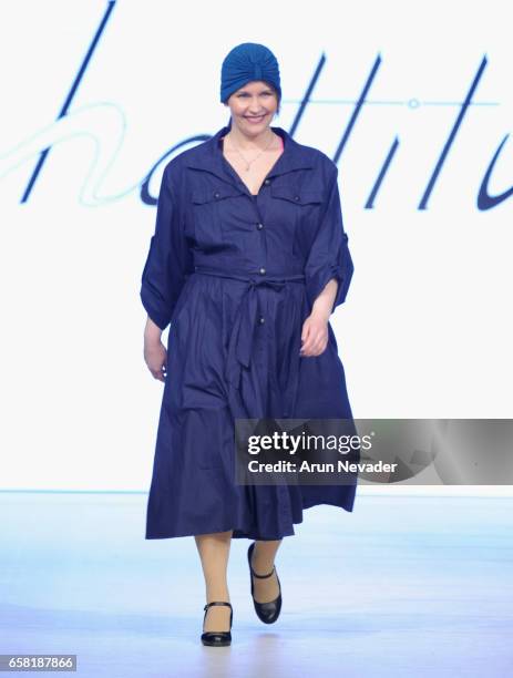 Christina Lichy walks the runway at Vancouver Fashion Week Fall/Winter 2017 at Chinese Cultural Centre of Greater Vancouver on March 26, 2017 in...