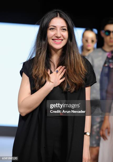 Designer Armine Ohanyan walks the runway at Vancouver Fashion Week Fall/Winter 2017 at Chinese Cultural Centre of Greater Vancouver on March 26, 2017...