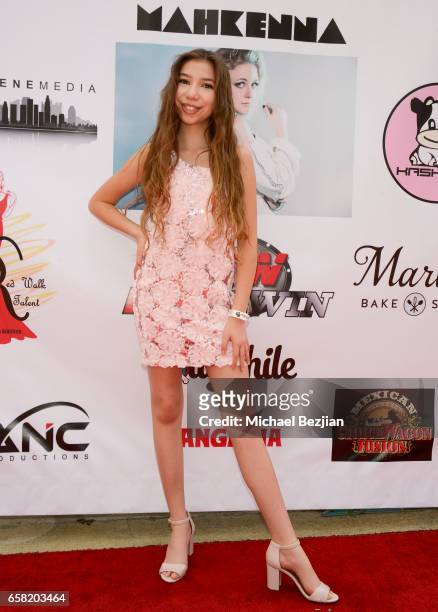 Lulu Lambros arrives at Teen Recording Artist Mahkenna's Sweet 16/Expect2Win Extravaganza at ANC Productions on March 26, 2017 in Burbank, California.