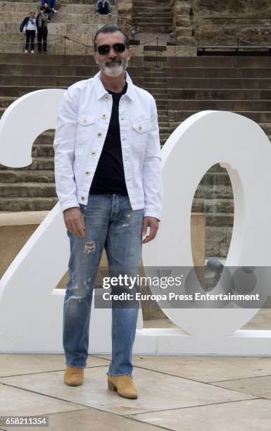 Antonio Banderas attends photocall during of the 20th Malaga Film Festival on March 25, 2017 in Malaga, Spain.