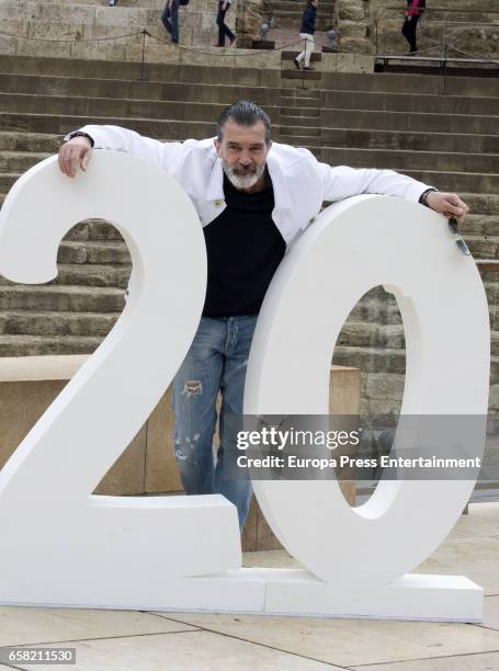 Antonio Banderas attends photocall during of the 20th Malaga Film Festival on March 25, 2017 in Malaga, Spain.