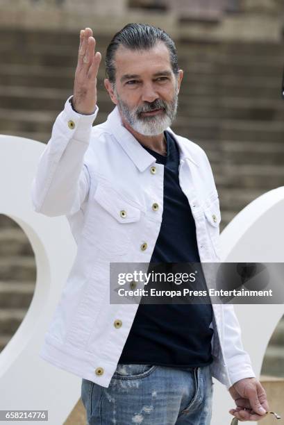 Antonio Banderas attends photocall during of the 20th Malaga Film Festival on March 25, 2017 in Malaga, Spain.