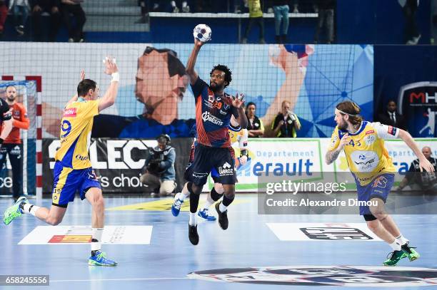 Arnaud Bingo of Montpellier during the Champions League match between Montpellier and Kielce on March 26, 2017 in Montpellier, France.