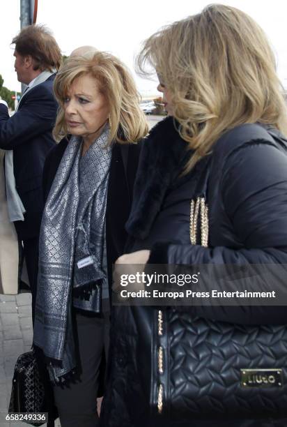 Maria Teresa Campos and Terelu Campos attend the funeral chapel for Paloma Gomez Borrero on March 25, 2017 in Madrid, Spain.