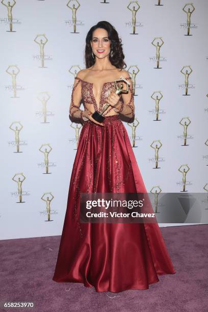 Susana Gonzalez attends the press room during the Premios Tv y Novelas 2017 at Televisa San Angel on March 26, 2017 in Mexico City, Mexico.