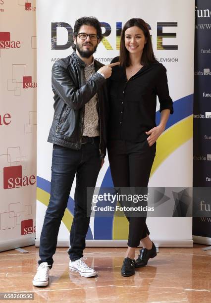 Jesus del Cerro and Dafne Fernandez attend the 'Dirige' photocall at the SGAE on March 27, 2017 in Madrid, Spain.