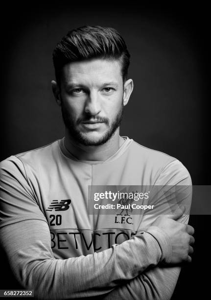 Footballer Adam Lallana is photographed for the Telegraph on March 16, 2017 in Liverpool, England.