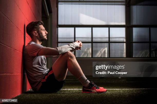 Footballer Adam Lallana is photographed for the Telegraph on March 16, 2017 in Liverpool, England.