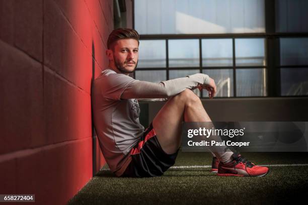 Footballer Adam Lallana is photographed for the Telegraph on March 16, 2017 in Liverpool, England.