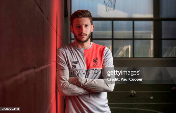 Footballer Adam Lallana is photographed for the Telegraph on March 16, 2017 in Liverpool, England.